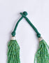 Blue Pottery Three Bead Side Necklace In Green